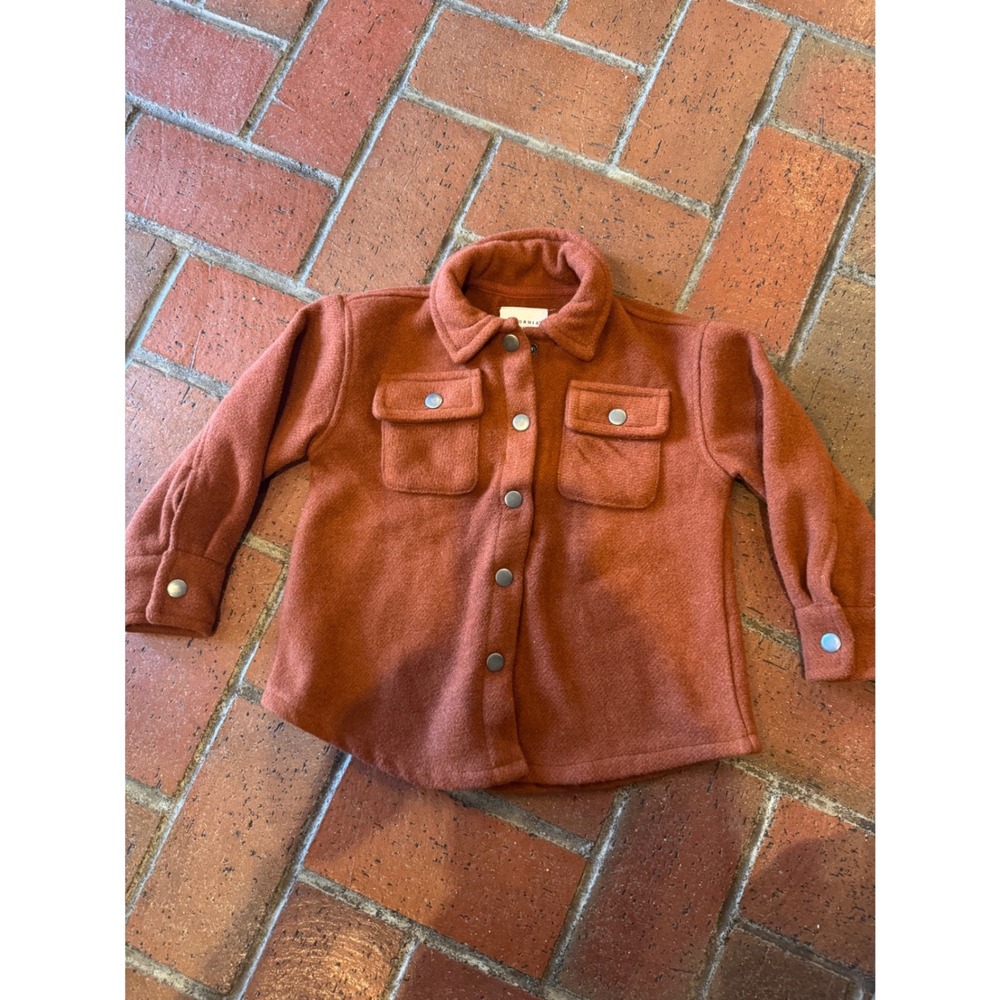 Fornia Kids Adobe Shacket Rust Orange Snap Front Shirt Jacket Size 3T‎ NWT